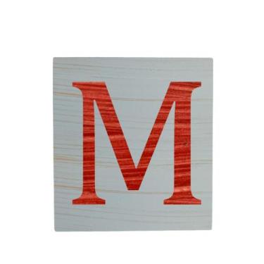 Imagem de Cubo Azul Bebê Letra Vermelho Festa Chá de Bebê Decoração 8x8x8 Cm Mdf