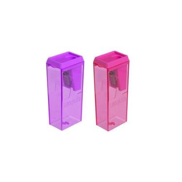 Imagem de Apontador com Depósito Escolar 6cm Bloco Léo & Léo Unidade ou Kit - Le