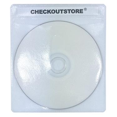 Imagem de CheckOutStore CD premium de armazenamento de plástico com dupla face, Branco, 400 Units