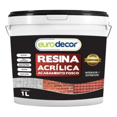 Imagem de Resina Acrílica Fosca Incolor Base Água Eurodecor 1l