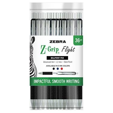 Imagem de Zebra Pen Caneta retrátil Z-Grip, ponta ousada, 1,2 mm, cores sortidas, 36 unidades