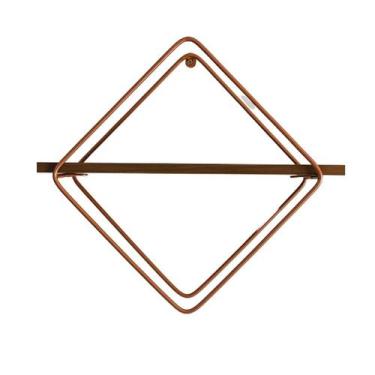 Imagem de kit 3 Prateleira Industrial Nicho Decorativo Losango 1 Nível Metal e M