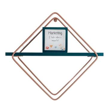 Imagem de kit 3 Prateleira Industrial Nicho Decorativo Losango 1 Nível Metal e M