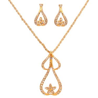 Imagem de Touchstone Conjunto de pingentes de joias delicadas e criativas de Bollywood indiano colorido em dourado e prateado para mulheres., liga, Sem pedras preciosas