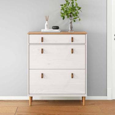 Imagem de Sapateira Vertical Hall de Entrada 2 Portas 1 Gaveta Mikka Branco 16 Pares