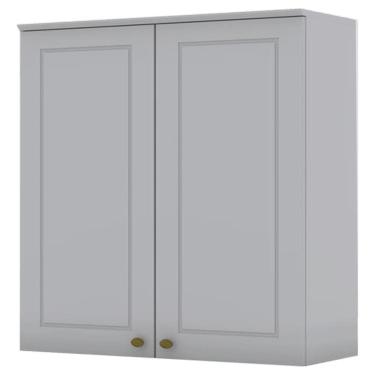 Imagem de Armario Aereo 2 Portas MDF 80 cm Americana C356 Cinza Henn