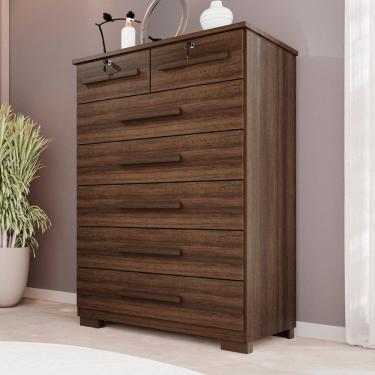 Imagem de Cômoda para Quarto 7 Gavetas Topázio Expresso Móveis Imbuia