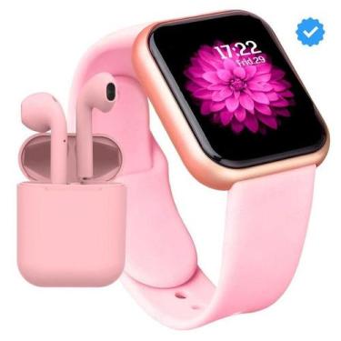 Imagem de Relógio Smart Digital Original Masculino e Feminino - TWS, Rosa