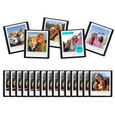 Imagem de wogozan Moldura magnética GO para câmera instantânea Polaroid Go Gen 2/Polaroid Go Mini filmes de 5 x 6 cm, ímãs para geladeira com capa transparente – pacote com 20, preto