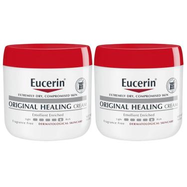 Imagem de Creme corporal Eucerin Original Healing 480 ml para pele seca, pacote com 2 unidades