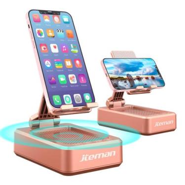 Imagem de Alto-Falante Bluetooth Portátil JTEMAN - Suporte para Celular - Cor Ro