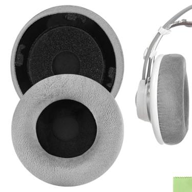 Imagem de Geekria Almofadas auriculares confortáveis de veludo para fones de ouvido AKG K701, K702, Q701, Q702, K601, K612, K712, K712, peças de reparo com guia de vídeo (cinza)