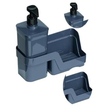 Imagem de Dispenser Porta Detergente e Esponja Flat 500ML Cor Chumbo - Nitron