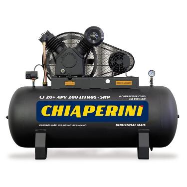 Imagem de Compressor de Ar 20 Pés 5,0 HP 200 Litros 175 Libras Trifásico CJ 20+ APV CHIAPERINI