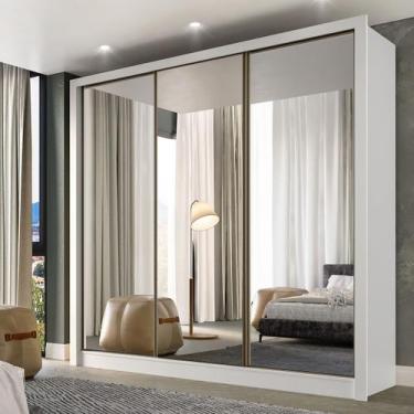 Imagem de Guarda Roupa Casal com Espelho 3 Portas Espelho Champ Belmax, Branco