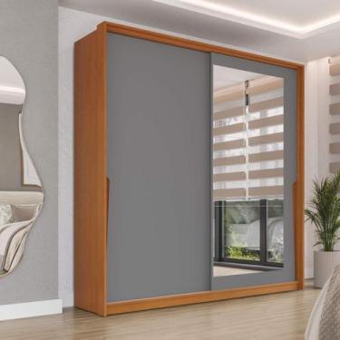Imagem de Guarda Roupa Casal com 2 Portas de Correr 2 Gavetas e Espelho 240849 L