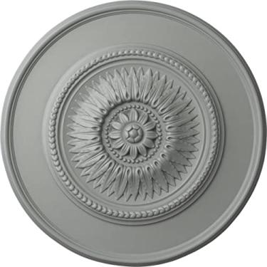 Imagem de Medalhão de teto floral Ekena Millwork CM23FLAMF, Americana, Inteiro, 23 1/2"OD x 2 3/4"P, Factory Primed