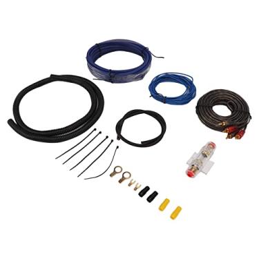 Imagem de Conjunto de cabos de alimentação de subwoofer para alto-falante de carro com cabo de áudio e fio terra para amplificadores