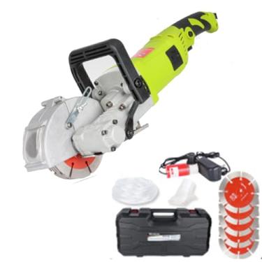 Imagem de CHONGHAN Máquina de corte elétrica de parede 4000 W, 5 lâminas de serra de diâmetro, profundidade de ranhura de 0-37 mm, máquina de paredes de tijolo de concreto, 7500r/minpara sulcos de paredes de