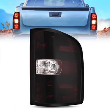 Imagem de Nilight Conjunto de lanterna traseira compatível com 2007 2008 2009 2010 2011 2012 2013 2013 2014Chevy Silverado 1500 2500HD 3500HD 2007-2013 GMC Sierra 3500HD substituição com lente vermelha escura