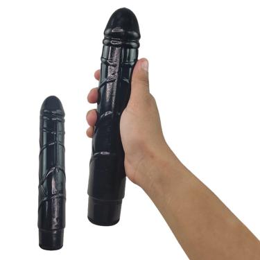 Imagem de Penis Dildo Vibrador Preto Grande Vaginal Estimulaçao Ponto