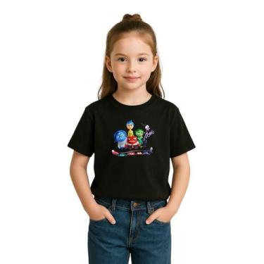 Imagem de Camiseta Infantil Menina Branca Preta Divertidamente Filme Lançamento 