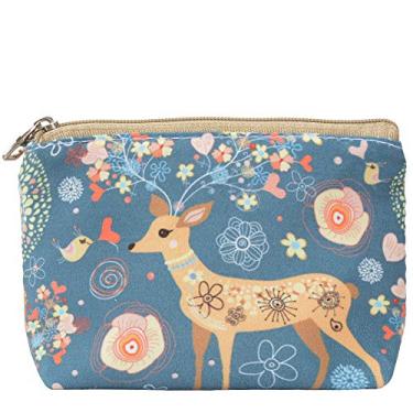 Imagem de Bolsa porta-chaves feminina e feminina com porta-moedas e bolsa de moedas, Dreamy Deer, Small