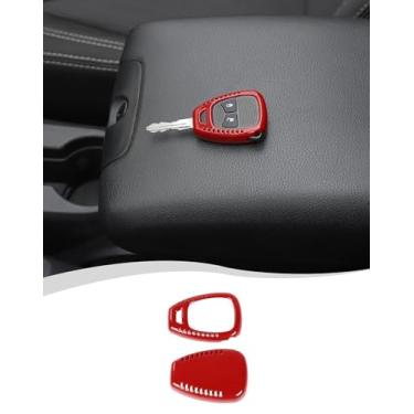 Imagem de Hoolcar Capa de chaveiro com controle remoto para Jeep Wrangler JK JKU 2007-2017, para Jeep Compass 2008-2016, para Jeep Patriot 2011-2016, vermelho