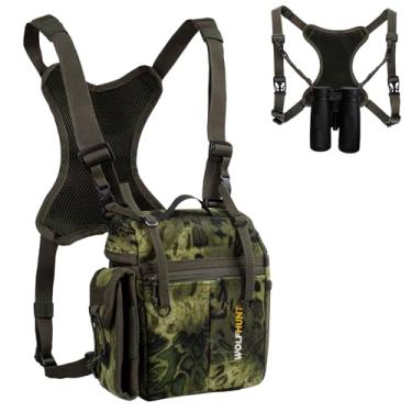 Imagem de WOLFHUNT Mochila De Peito Com Arnês Binocular E Bolsa Para Telêmetro Removível, Abertura Magnética Caça, Alça Ajustável Caminhadas Observação Campo