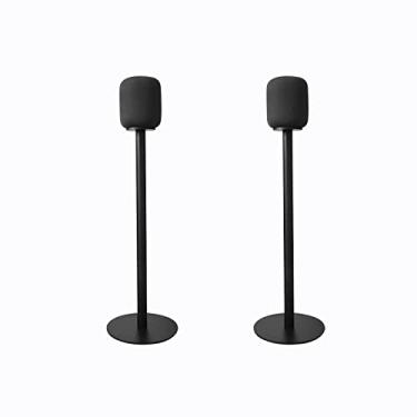 Imagem de Yaslayp Suporte De Alto-Falante Para Homepod 2ª Geração, Compatível Com Alto-Falantes Home Theater Da Geração Apple, Par Gerenciamento Cabos Chão (Apenas Suporte) (Preto)