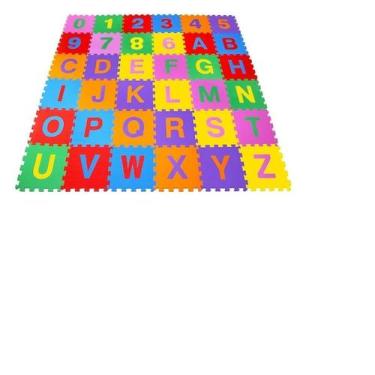 Imagem de Tatame Tapete Infantil Alfanumérico Colorido 36 Peças 28x28cm 8mm Evam