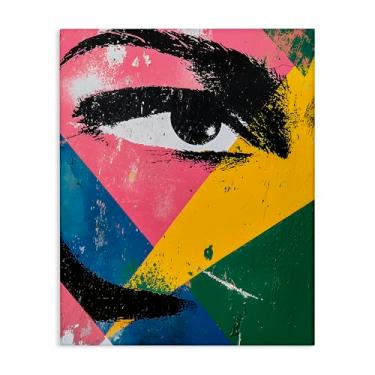 Imagem de Stupell Industries Design de arte de parede em tela Dynamic Fractal Eyes por Walker Noble, 40 x 50 cm