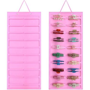 Imagem de SMUK Organizador De Grampos Cabelo Para Mulheres E Meninas - Suporte Pendurar, Garras, Armazenamento Parede, Porta, Armário