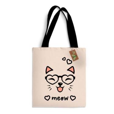 Imagem de ecobag "meow" - algodão 100% reciclado - Mr. Fly Moda Sustentável, Cru