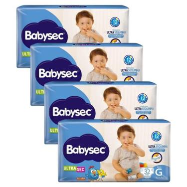 Imagem de KIT 4 Fraldas Descartáveis Infantil Babysec Mega - Todos os Tamanhos, 