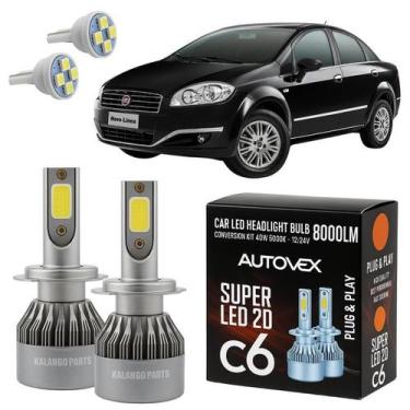 Imagem de Fiat Linea 2007 A 2016 Lâmpada Farol Baixo LED H7 Automotivo - Autovex