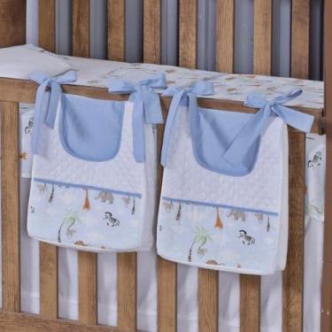 Imagem de Porta Fralda Organizador Quarto de Bebê Menino Menina 2 Peças Com Laço