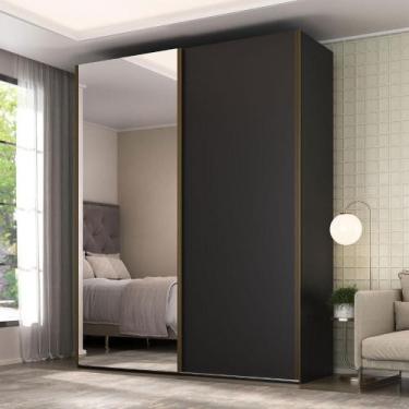 Imagem de Guarda Roupa 183cm 2 Portas de Correr com Espelho 100% MDF - Mambel Q,