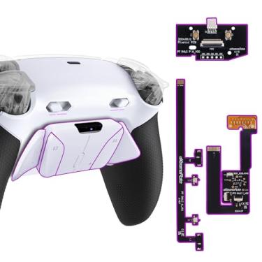 Imagem de eXtremeRate Kit De Pás Traseiras Rise4 Plus Max Com Travas Gatilho E Empunhadura Emborrachada Para Controle Ps5 Bdm-030 040 050, Botões Remapeáveis Brancos - Preto
