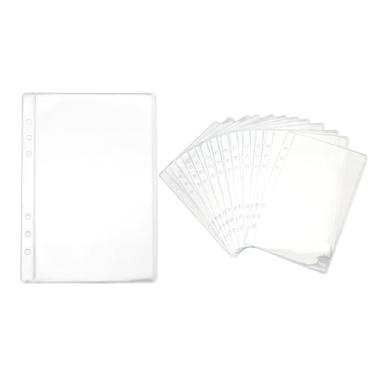 Imagem de NatSumeBasics 12 bolsos para fichário A5, envelopes transparentes e sem zipless, protetores de folha de PVC para 6 anéis a5, organizador de fichário, fotos, cartões e dinheiro (12 A5)
