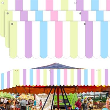 Imagem de Preboun 3 Pçs Tenda de Carnaval Circo Carnaval Decorações Penduradas Banner de Carnaval Suporte de Concessão Placa de Circo Tenda Dossel Toldo Decorativo para o Carnaval de Natal, 24 cm x 190 cm (cor