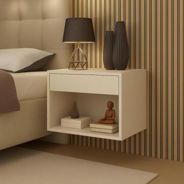 Imagem de mesa de cabeceira decore suspensa de parede gaveta e nicho - Loncie, O