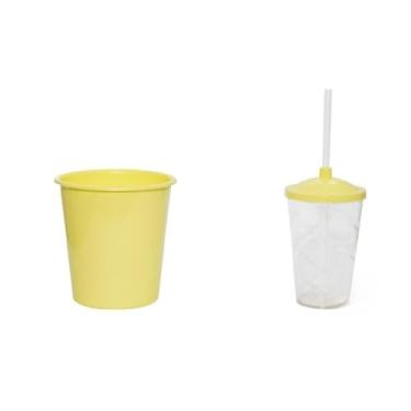 Imagem de 35 Kit Cineminha Balde 1lt + Copo Twister 400ml (Amarelo Bebê)