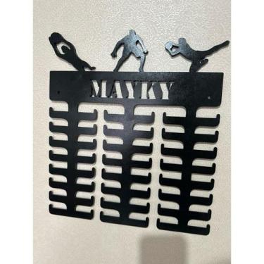 Imagem de Porta medalhas goleiro - Suporta até 48 medalhas MDF preto - NoBrand
