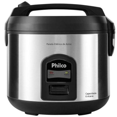 Imagem de Panela Eletrica De Arroz Philco Faz 6 Xicaras 500w Preta-inox 220V