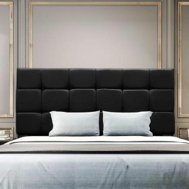 Imagem de Cabeceira Cama Box Estofada King 195 cm Ananda Suede - Black House Dec