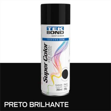 Imagem de Kit C/3 Tinta Spray Tek Bond Secagem Rápida 350ml, Preto Brilhante