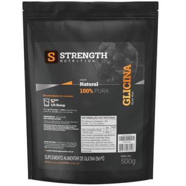 Imagem de Glicina 100% Pura Strength Nutrition 500g – Suplemento Alimentar em Pó – Sabor Natural – Sem Lactose e Sem Glúten – Ingrediente Importado - Scoop Incluso