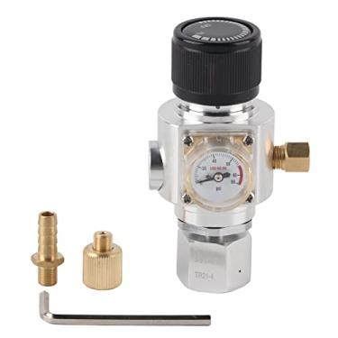 Imagem de Válvula de regulador de gás de CO2 Mini Válvula de redução de pressão de alumínio com mostrador PSI para carbonatação de água com refrigerante homebrew