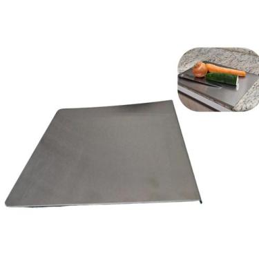 Imagem de Tábua De Cortar Carne apoio Churrasco Para Cozinha 3323cm inox escovad